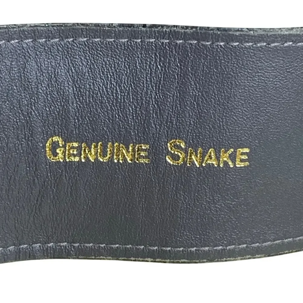 Vintage 80's Genuine Snakeskin Ombre Grey Belt Size Small S Power Dressing